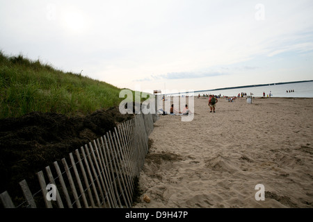 Eine leere Vorwahl Strand in Parlee, New Brunswick. Stockfoto