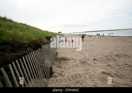 Eine leere Vorwahl Strand in Parlee, New Brunswick. Stockfoto