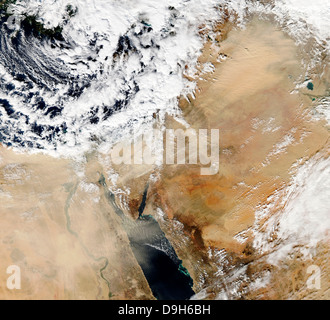 Satelliten-Ansicht des östlichen Mittelmeers. Stockfoto