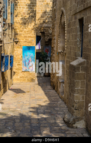 Die alte Gassen kleine des historischen Gebäudes Jaffa, Israel, Stockfoto