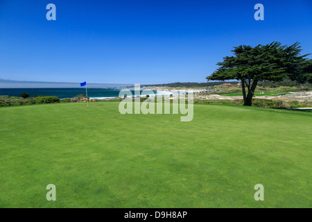 Monterey Peninsula Country Club Golfplatz. Dünen Platz #12 Loch. Stockfoto