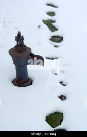 Die moosigen Felsenpfad an der Pumpe Stockfoto