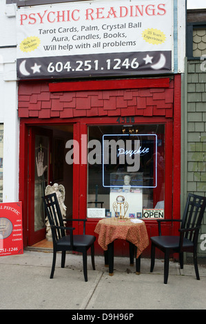 Wahrsagen und okkulten Shop auf der Main Street in Vancouver, BC, Kanada Stockfoto