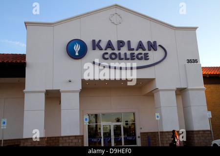Las Vegas Nevada, West Sahara Avenue, Kaplan College, Vorderseite, Eingang, Schule, NV130327034 Stockfoto