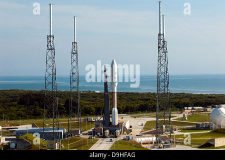 Ein V-551 Atlas-Trägerrakete am Cape Canaveral Air Force Station in Florida. Stockfoto