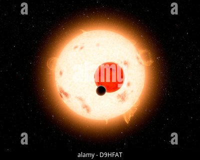 Kepler-16 des Künstlers Systemkonzept Stockfoto