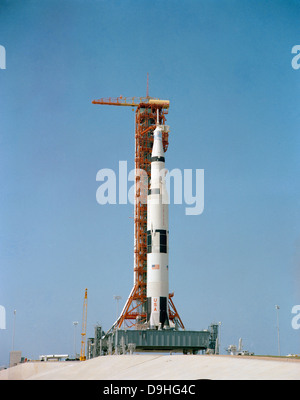 Apollo 10 Raumfahrzeug auf der Startrampe am Kennedy Space Center. Stockfoto