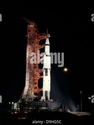 Nachtansicht der Apollo 12-Raumfahrzeug. Stockfoto