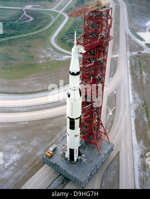 Vogelperspektive auf das Raumfahrzeug Apollo 15. Stockfoto