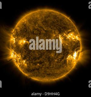 Solare Aktivität auf der Sonne. Stockfoto