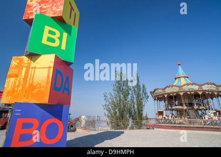 Tibidabo Freizeitpark in Barcelona Stockfoto