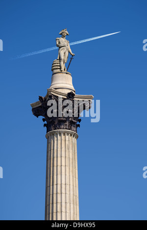 Nelsons Säule, Trafalgar Square, London, England, Vereinigtes Königreich. Stockfoto