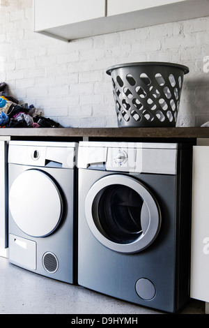 Innenräume des Hotels zählen eine Waschküche Stockfoto