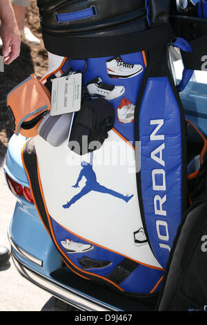 Michael Jordan-personalisierte Golf-Bag auf den Michael Jordan Celebrity Invitational Golfturnier auf dem Shadow Creek Golfplatz Las Vegas, Nevada - 31.03.11 Stockfoto