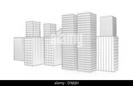 grobe Skizze der Skyline der Stadt Stockfoto