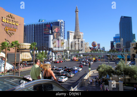 Las Vegas Nevada, The Strip, South Las Vegas Boulevard, Bill's Gamblin' Hall & Saloon, Bally's Las Vegas Hotel and Casino, Paris Las Vegas Hotel and Casino Stockfoto
