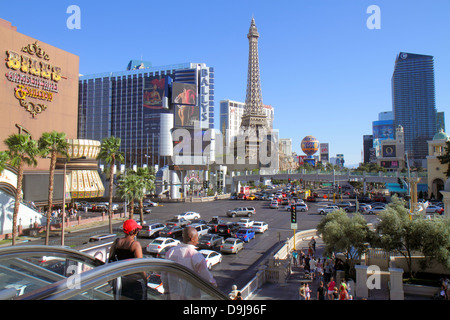 Las Vegas Nevada, The Strip, South Las Vegas Boulevard, Bill's Gamblin' Hall & Saloon, Bally's Las Vegas Hotel and Casino, Paris Las Vegas Hotel and Casino Stockfoto