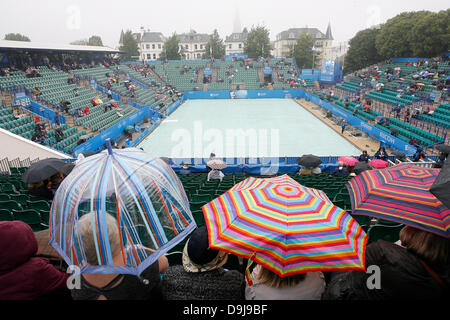Eastbourne, Vereinigtes Königreich. 20. Juni 2013. Regen verzögert alle Spiele bei den AEGON International Turnier in Devonshire Park Stockfoto