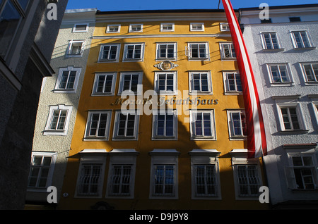 Mozarts Geburtshaus, Getriedgasse, Salzburg, Österreich, Europa, Stockfoto