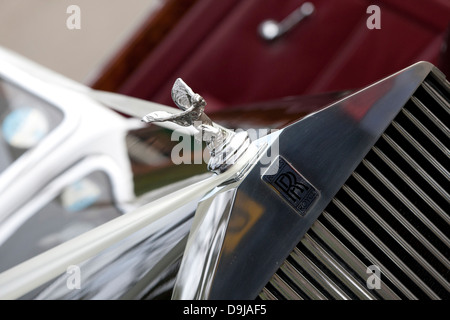 Vorderseite des Rolls-Royce Hochzeitsauto zeigt Band, Kühlergrill, Kühler, Geist der Ekstase-emblem Stockfoto