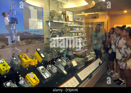 Las Vegas Nevada, Flamingo Road, National Atomic Testing Museum, Entwicklung von Atomwaffen, Gebiet 51, Ausländer, Geigerzähler, Strahlung, Radioaktivität, Blac Stockfoto