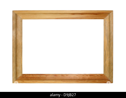Holz Bilderrahmen isoliert auf weiss Stockfoto