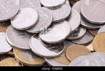 Polnische Münzen Stockfoto