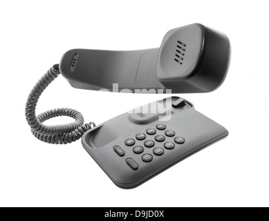 Schwarz Telefon mit schwimmenden Hörer Stockfoto