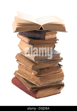 Stapeln von alten Bücher mit Beschneidungspfad Stockfoto