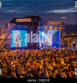 Konzert im Freien während des Kulturfestivals (Menningarnott) in Reykjavik, Island Stockfoto