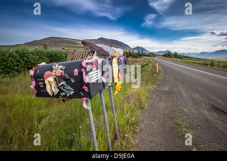 Eingerichteten Postfächer, Eyjafjordur, Island Stockfoto