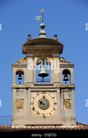 Italien, Toskana, Arezzo, Palazzo della Fraternita dei Laici, alte astronomische Uhr (16. Jahrhundert) Stockfoto