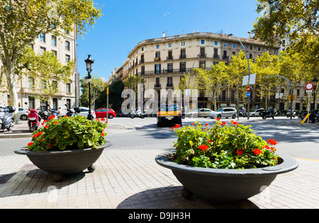 In den Straßen von Barcelona, Eixample-Viertel. Spanien. Stockfoto