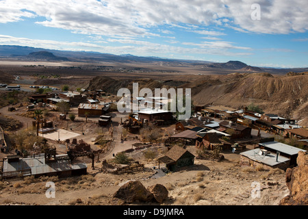 Luftaufnahme der Calico Ghost Town, Calico, California, Vereinigte Staaten von Amerika Stockfoto