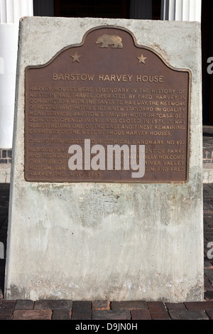 BARSTOW HARVEY HOUSE Harvey Häuser waren legendär in der Geschichte der westlichen Bahnreisen. Betrieben von Fred Harvey in Verbindung Stockfoto