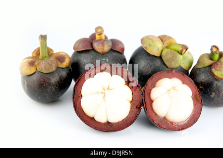 Die Mangostan-Frucht Geschmack süsse und heimischen Früchten in Thailand. Stockfoto