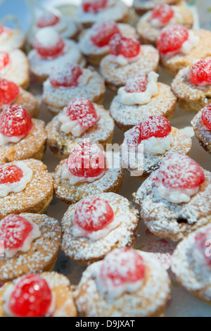 Miniatur-Victoria-Schwämme im Sommer nachmittags Tee. Stockfoto