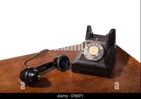 Vintage UK General Post Office 332 Direktor Telefon (Mikro-Telefon Mobilteil) ca. 1946 - Hörer abgehoben Stockfoto