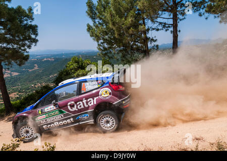 Olbia, Italien. 20. Juni 2013. Sardinien-Rallye, gilt als die italienische Etappe der Rallye-Weltmeisterschaft. Tag1. Qualifyng Bühne 'Monte Pinu';. Ford Fiesta RS WRC. Östberg/Andersson. Bildnachweis: Aktion Plus Sport/Alamy Live-Nachrichten Stockfoto