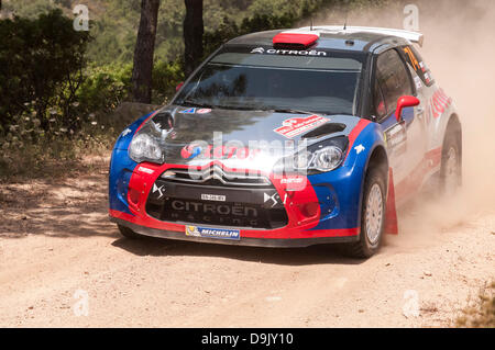 Olbia, Italien. 20. Juni 2013. Sardinien-Rallye, gilt als die italienische Etappe der Rallye-Weltmeisterschaft. Tag1. Qualifyng Bühne 'Monte Pinu';. Citoren DS3 RRC. Kubica/Baran. Bildnachweis: Aktion Plus Sport/Alamy Live-Nachrichten Stockfoto