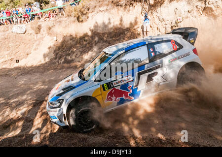 Olbia, Italien. 20. Juni 2013. Sardinien-Rallye, gilt als die italienische Etappe der Rallye-Weltmeisterschaft. Tag1. Qualifyng Bühne 'Monte Pinu';. Volkswagen Polo R WRC. Ogier/Ingrassia. Bildnachweis: Aktion Plus Sport/Alamy Live-Nachrichten Stockfoto