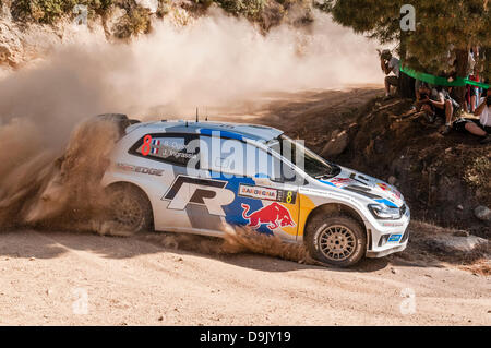 Olbia, Italien. 20. Juni 2013. Sardinien-Rallye, gilt als die italienische Etappe der Rallye-Weltmeisterschaft. Tag1. Qualifyng Bühne 'Monte Pinu';. Volkswagen Polo R WRC. Ogier/Ingrassia. Bildnachweis: Aktion Plus Sport/Alamy Live-Nachrichten Stockfoto