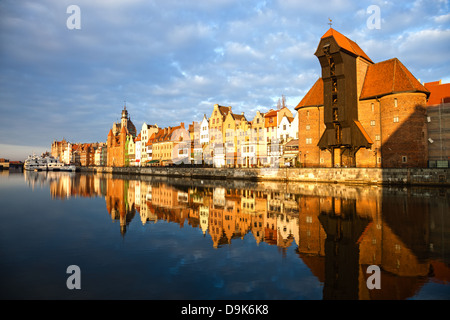 Stadtbild an der Weichsel in der Altstadt von Danzig, Polen. Stockfoto