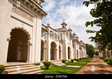 Fassade des Palastes, Chowmahalla Palast, Hyderabad, Andhra Pradesh, Indien Stockfoto
