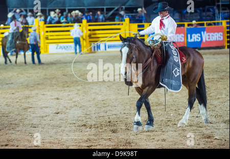 LAS VEGAS - 17.Mai: Cowboy Teilnehmer beim Helldorado Tage professionelle Rodeo in Las Vegas, USA am 17. Mai 2013 Stockfoto