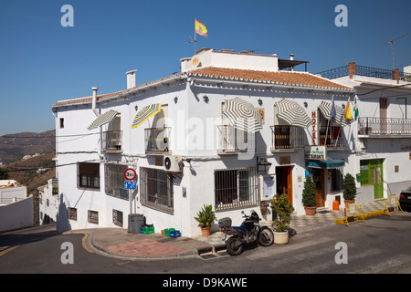 Hotel und Restaurant im Dorf Frigiliana, Nerja, Costa Del Sol, Andalusien, Spanien, Europa Stockfoto