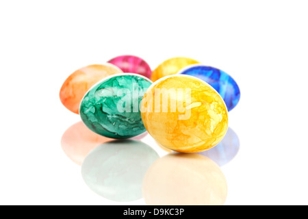 Gefärbte Ostereier, Ostereier gefärbt Stockfoto