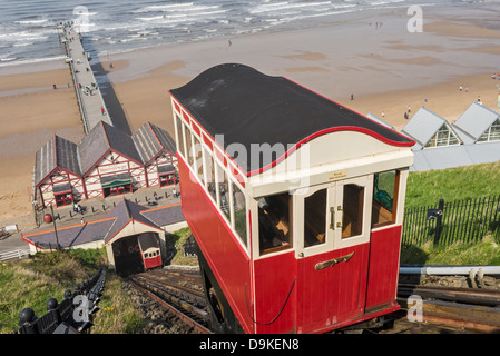 Die viktorianischen Cliff Lift in Saltburn-by-the-Sea, Cleveland, England Stockfoto