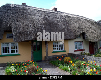 Reetdach-Ferienhaus in Adare, schönste Dorf in Irland, County Limerick Stockfoto