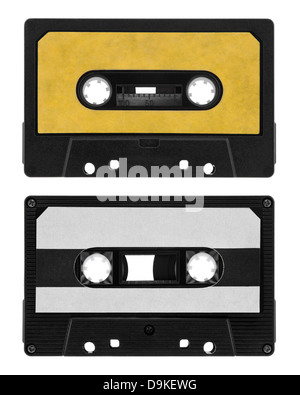 Alten Kassette isoliert auf weiss Stockfoto